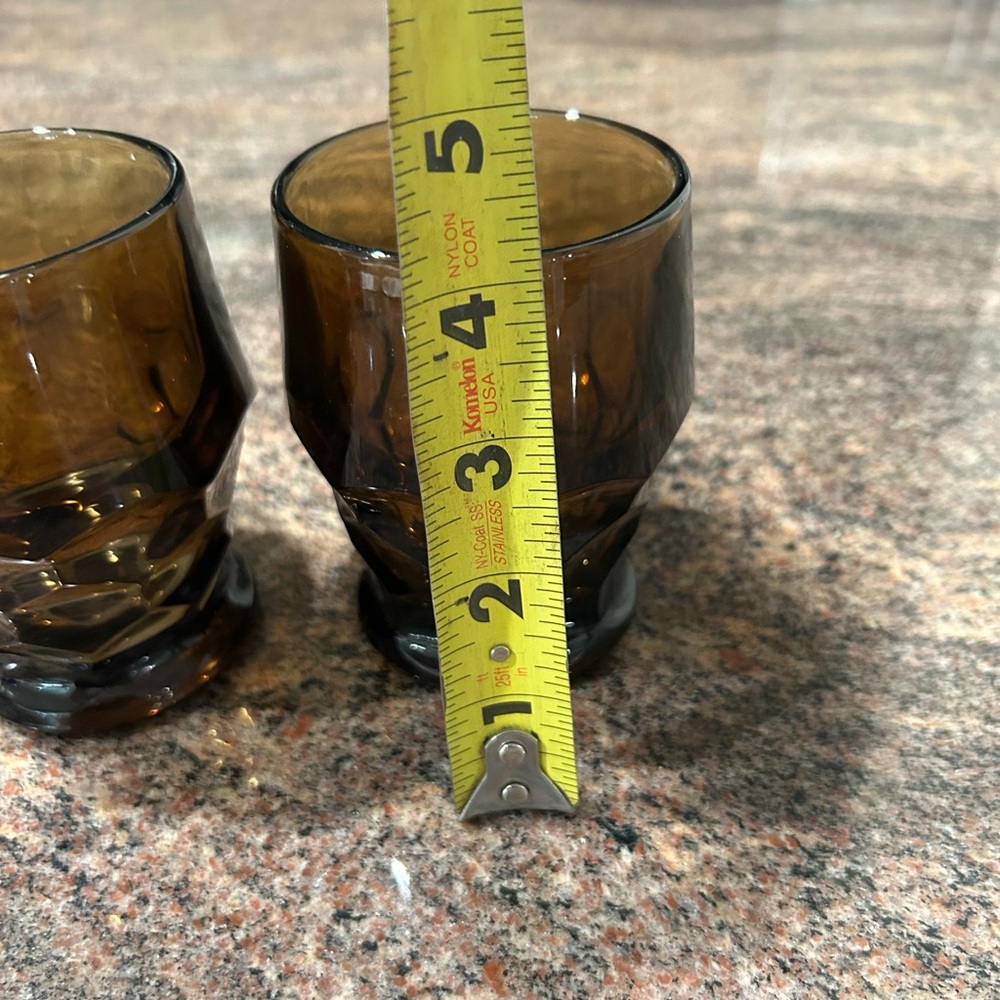 Vintage Set of two Viking Brown Glass Tumblers - Picture 6 of 8